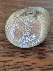 Hand Painted Rock Angels ~ Throne Angel ~ Religious Folk Art