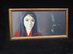 PAIR (2) CARLO WAHLBECK OIL PAINTINGS SURREAL SYMBOLIST BOY AND WOMAN PORTRAITS