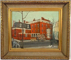 Listed Artist Glenn O. Coleman (1887-1932) Signed Oil On Canvas „The Red House“