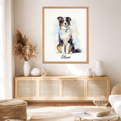 Pet Portrait, Custom Pet Portrait, Pet Portrait Custom,Watercolor Dog Print,