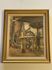 Otis Oldfield Painting Antique Nautical Star Of India Ship Still Life WPA ERA