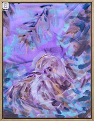 Hand Painted 11×14 Bird Painting Acrylic Canvas Wall Art Living Room Decor