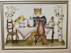 ORGNL Theorem Painting by American Folk Artist Pat Enslin ‘98 Framed 13” X 11”