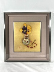 Vintage Japanese Still Life Lacquer Painting By Tsuji Koten