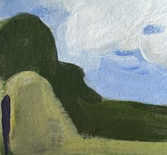 Acrylic OOAK Painting Blue Summer Skies Lush Lavender Fields Signed Fine Art