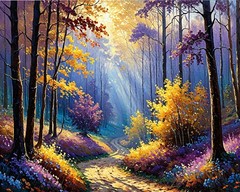 Leonid Afremov PATH OF AUTUMN DREAMS Oil Paint 30″x24″ by Official Studio GICLEE