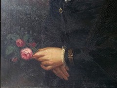 Signed AUGUST WILHELM WEDEKING Antique 19th C Biedermeier Oil on Canvas Portrait