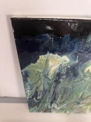 Vibrant Abstract Acrylic Pour Painting – Modern Wall Art – Resin Coated