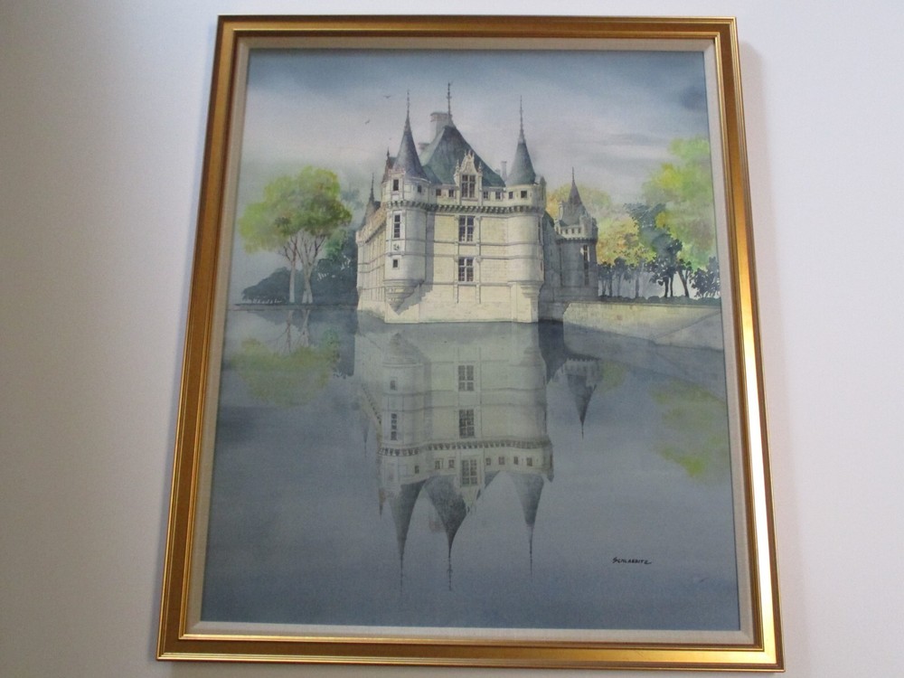 SCHLAEBITZ REALISTIC PAINTING REALISM MANSION ESTATE HOME LANDSCAPE CASTLE LARGE