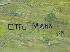 Otto Marx 1887-1962 German art 1912 rural impressionist farm landscape painting
