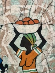 African Batik Painting Signed Amir – Framed 19.25” x 20.75”