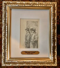 “BREAD LINE”. Graphite Rendering By Listed American Artist, Chuck Blier