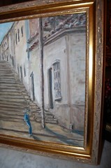 FRAMED ORIGINAL OIL CALLE DE PADRE PICO, SANTIAGO DE CUBA ARTIST: HECTO VIDAL