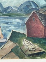 Mid Century Painting New Jersey Maurice Bilton Listed Famous WPA REGIONALISM OIL