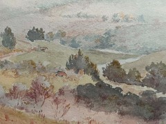 HENRI HOILE AUSTRALIAN COLONIAL WC „ROAD THROUGH GEMBROOK VICTORIA“ C 1900