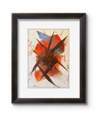 Original Abstract Painting on Paper 9×12 Expressionist Art Color Study