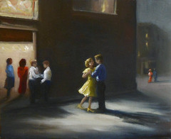 Dance With Me, 8×10 original oil painting, Maine Artist, Celene Farris. Nocturne