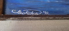 Vintage Original Acrylic On Wood Board Lighthouse/ Seascape Painting 17×14