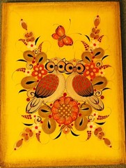 TONALA MEXICO OWLS & YELLOW FLORAL Original Oil Painting On Board Signed REYES
