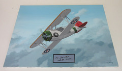 Raymond Waddey Painting USMC Grumman F3F-2 Biplane Signed Ken Jernstedt, 18″x24″