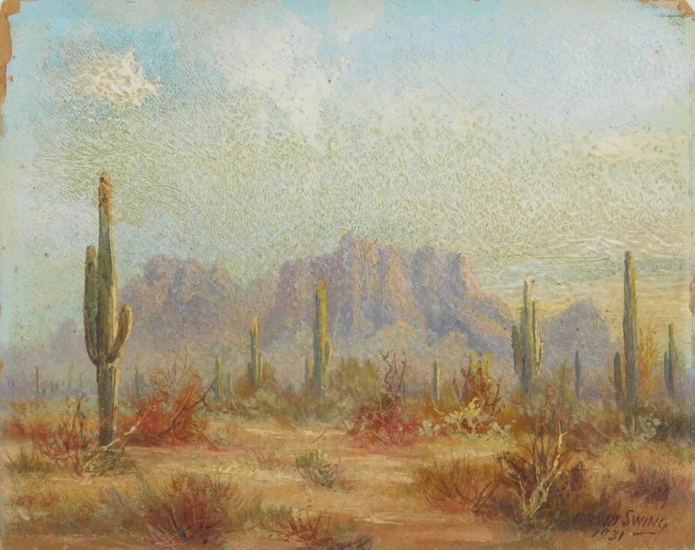 David Swing (American, 1864-1945) oil on cardboard