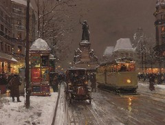 Canvas Print Oil Painting Picture Paris street scene printed on canvas L295