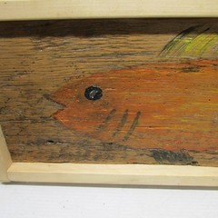 FOLKART STYLE PAINTING ON OLD WOOD