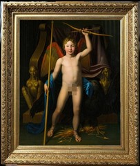 Hand Painted Male Oil Painting Nude Men Cupid angel Art Portrait Antique Style