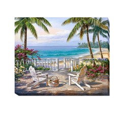 Coastal View by Sung Kim Gallery-Wrapped Canvas Giclee Art (15 in x 18 in)