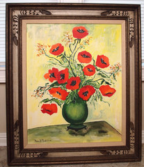 Vintage Very Large Original Painting by Bohle Ornate Carved Wood Frame 1975