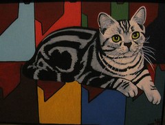 C59 ORIGINAL ACRYLIC PAINTING BY LJH „SAM & JAS“ CAT KITTEN
