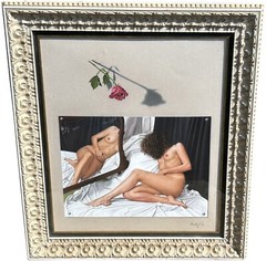 MAGICAL REALISM PAINTING Female Nude AURELIO RODRIGUEZ LOPEZ 20/21st c. Spanish