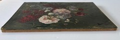 Antique French Oil on Board Painting Floral Bouquet Still Life 1881 Signed