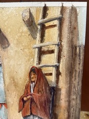 Mark Engelien Original Watercolor Painting 2021 Southwest Pueblo Architecture
