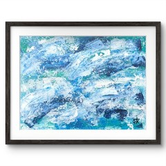 Original Signed Acrylic 9×12 Ocean Expressionist Abstract Painting Art Paper