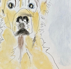 Original Contemporary Mixed Media Dog Wall Art , Holly Hammond