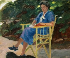 Dame im Park um 1910