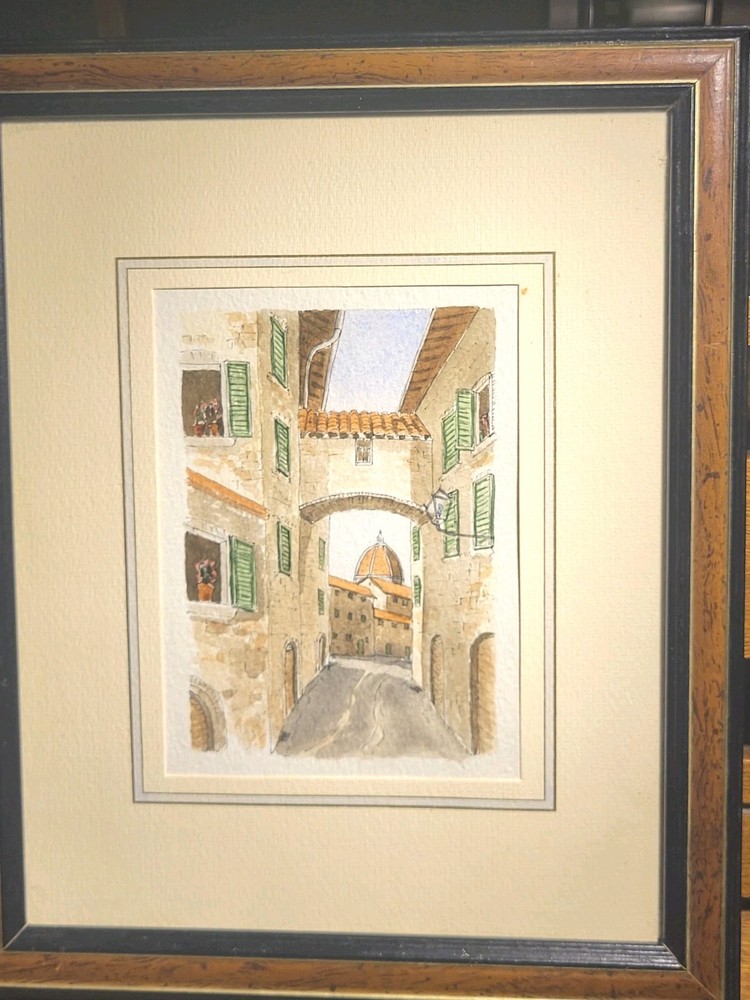 Matted and Framed Original Watercolor Florence „Duomo“ By Ben Clark