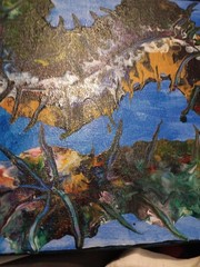 Mercy Island Painting. 15 1/2in by 12 1/2 In. Hand Painted Abstract painting