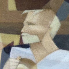 Lynne Cannoy Original Pastel Painting Cubist Social Realism Oil Rig Art 13×20