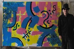 Mark Little, Authentic, original,Painting￼, 81” X 62” Acrylic, Abstract, POP Art