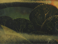 Eyvind Earle „HILLSIDE THROUGH THE FOG“ original oil painting 41cm x 46.5cm