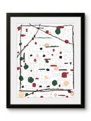 Modern Minimalistic Neutral White Abstract Art Original 11 by 14 on Paper
