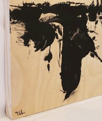 No.676 Original Abstract Minimal Landscape Painting On Cradled Pine By K.ADavis