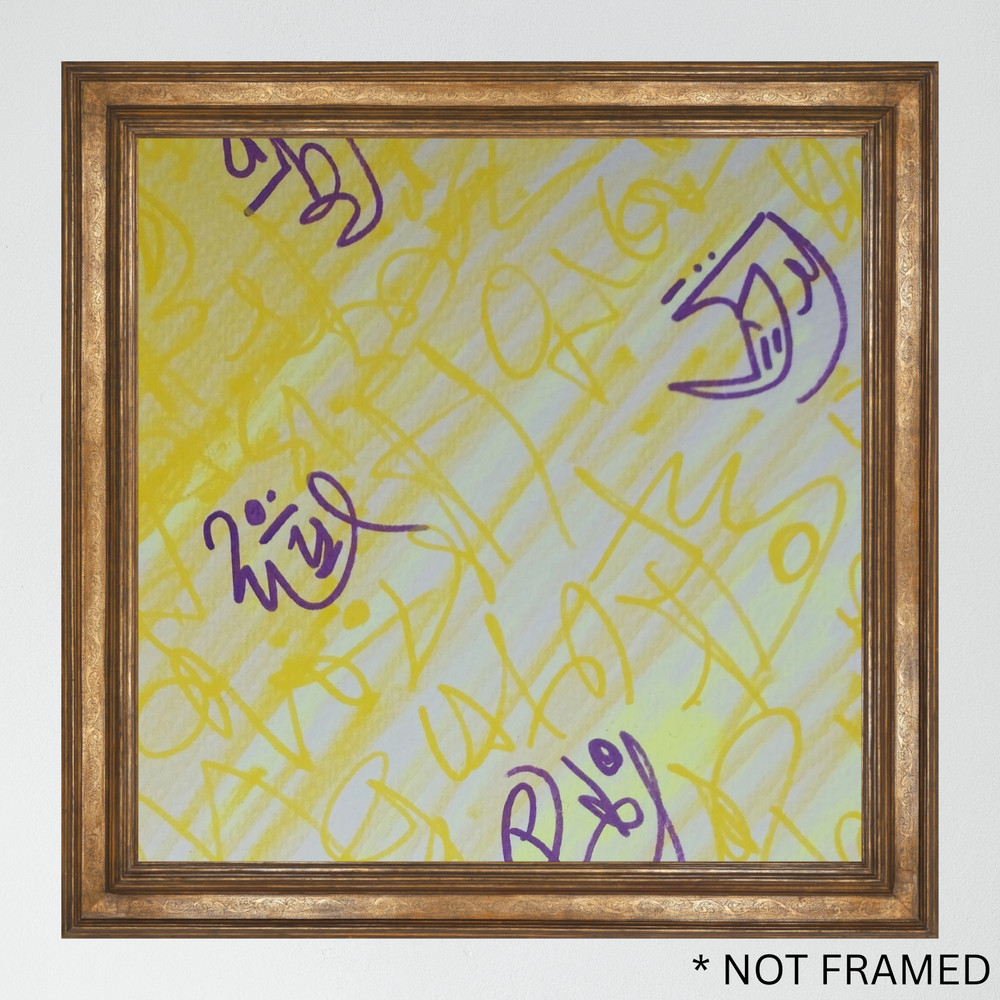 ‘Letters 6’ Tristan Reasor Original Abstract Painting Acrylic 6×6 SHLERM ARTS