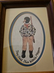 Duck Hunter Art Framed Matted 6″x 8″ Art Marker Watercolor D. Sweet 1986