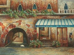 „Provence Shop Original Hand Painted 12″x16“ Oil Painting Cityscape Art