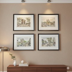 4 Original Gabrielle Arnault Paris Watercolors – Notre Dame & Arc de Triomphe