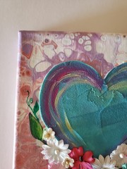 ORIGINAL ARTWORK HEART PAINTING ACRYLIC/MIXED MEDIA ON CANVAS 6X6 ooak