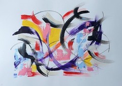 MODERN EXPRESSIONIST FINE ART 23×16 ORIGINAL PAINTING GALLERY PAPER ABSTRACT ART